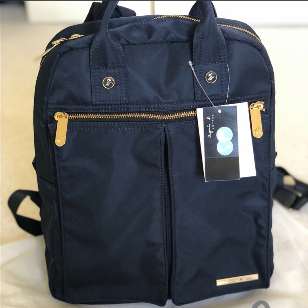 agnès b. Voyage soft blue nylon backpack